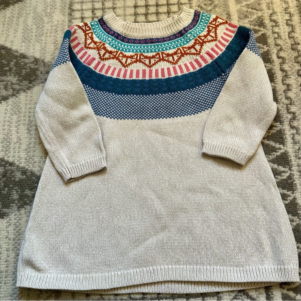 Tea Collection Fair Isle Fox Sweater Dress